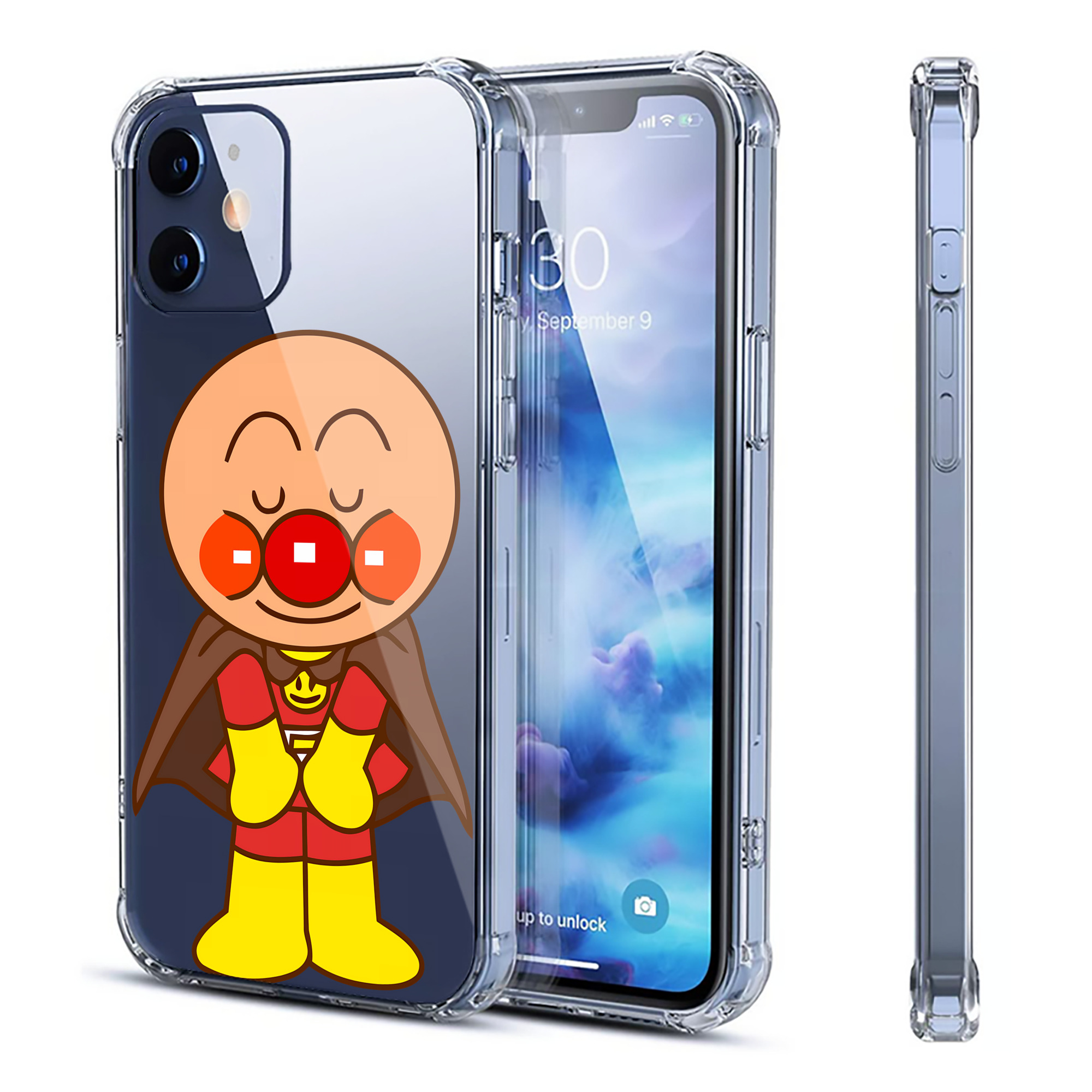 （画像用） アンパンマン Anpanman 【iPhone 12シリーズ対応】透明スマホケース（クリアソフトケース）